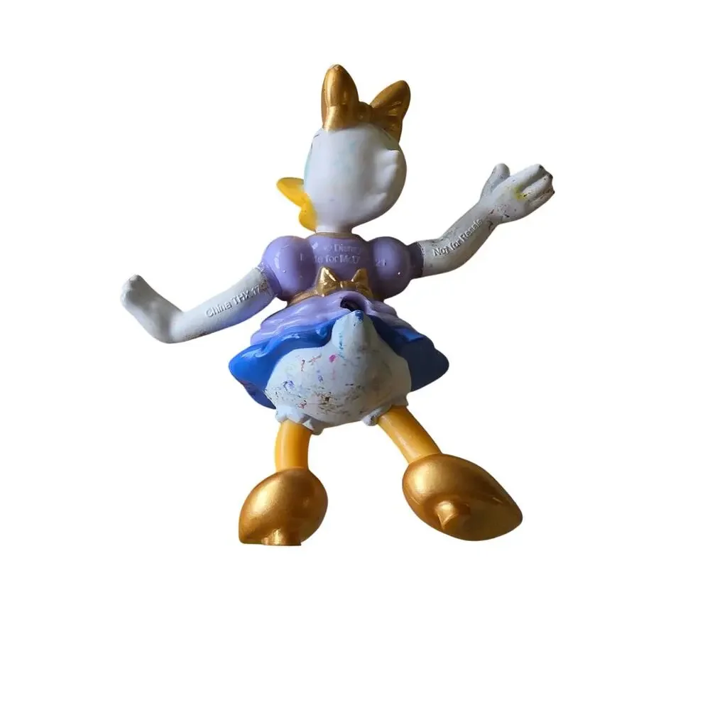 Daisy Duck W/Gold Bow Disney 3” Figure Plastic Hollow McDonald’s Toy